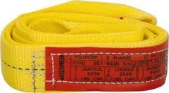 Lift-All - 4' Long x 2" Wide, 3,200 Lb Vertical Capacity, 1 Ply, Polyester Web Sling - 2,500 Lb Choker Capacity, Yellow - Americas Industrial Supply