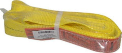 Lift-All - 6' Long x 2" Wide, 3,200 Lb Vertical Capacity, 1 Ply, Polyester Web Sling - 2,500 Lb Choker Capacity, Yellow - Americas Industrial Supply