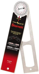 Starrett - 12 Inch Long Blade, 360° Max Measurement, 1° Dial Graduation, Round Head Protractor - 0 to 90 to 0 Dial Range - Americas Industrial Supply