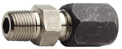 Made in USA - 1-1/4" OD, Grade 316Stainless Steel Male Connector - 1-11/16" Hex, Comp x MPT Ends - Americas Industrial Supply