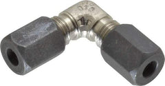 Made in USA - 1/4" OD, Grade 316Stainless Steel Union Elbow - -75 to 750°F, 7/16" Hex, Comp x Comp Ends - Americas Industrial Supply
