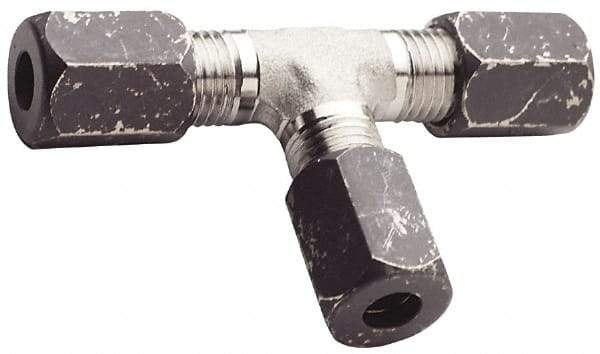Made in USA - 3/4" OD, Grade 316Stainless Steel Union Tee - 1-1/16" Hex, Comp x Comp x Comp Ends - Americas Industrial Supply