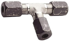 Made in USA - 3/4" OD, Grade 316Stainless Steel Union Tee - 1-1/16" Hex, Comp x Comp x Comp Ends - Americas Industrial Supply