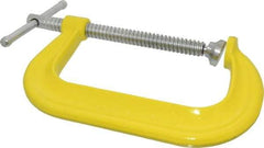 Gibraltar - Regular-Duty 6" Max Opening, 3-1/4" Throat Depth, Forged Steel Standard C-Clamp - 6,600 Lb Capacity, 0" Min Opening, Deep Throat - Americas Industrial Supply