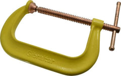Gibraltar - Regular-Duty 6" Max Opening, 3-1/4" Throat Depth, Forged Steel Standard C-Clamp - 6,600 Lb Capacity, 0" Min Opening, Deep Throat, Copper Plated Screw - Americas Industrial Supply