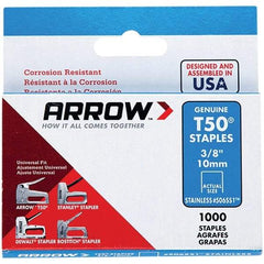 Arrow - 3/8" Wide Stainless Steel Heavy-Duty Staples - 3/8" Leg Length - Americas Industrial Supply