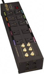 Tripp-Lite - 10 Outlets, 120 VAC15 Amps, 10' Cord, Power Outlet Strip - Floor, Keyhole Mount, 5-15 NEMA Configuration, 3-1/2" Strip - Americas Industrial Supply