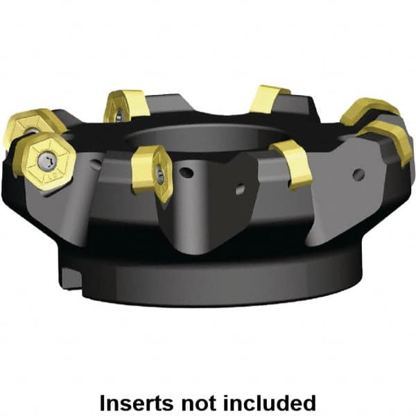 Kennametal - 9 Inserts, 5-5/8" Cutter Diam, 0.087" Max Depth of Cut, Indexable High-Feed Face Mill - 1.5748" Arbor Hole Diam, 2-1/2" High, KSHR Toolholder, HNGJ 0905.. Inserts, Series Dodeka High-Feed - Americas Industrial Supply