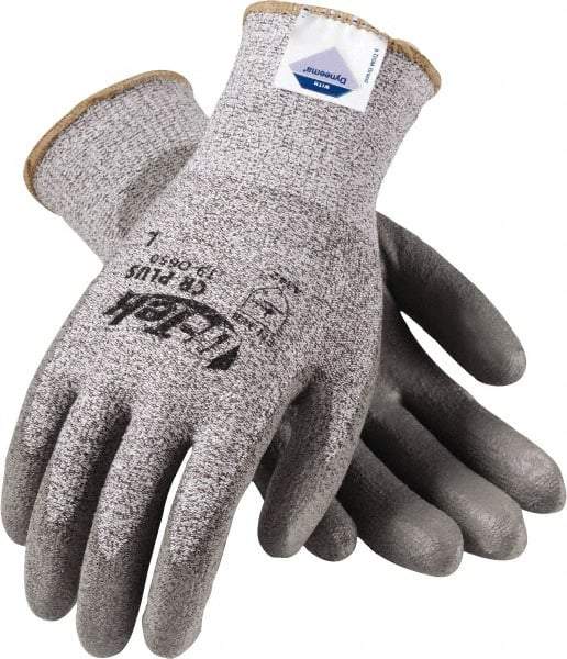 PIP - Size S (7), ANSI Cut Lvl 2, Puncture Lvl 2, Abrasion Lvl 4, Polyurethane Coated Cut Resistant Gloves - Palm & Fingers Coated, Dyneema/Nylon/Lycra Lining, Knit Wrist, Gray, Paired - Americas Industrial Supply