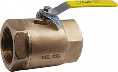 Conbraco - 2" Pipe, Standard Port, Lead Free Bronze Standard Ball Valve - 2 Piece, Female NPT Ends, Lever Handle, 600 WOG, 150 WSP - Americas Industrial Supply