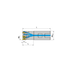 Indexable Square-Shoulder End Mill:  C211.25.R.02-15-B20-32,  20.0000'' Shank Dia,  Weldon Flat Shank Uses  2,  Normal Pressure,  83.00 mm OAL