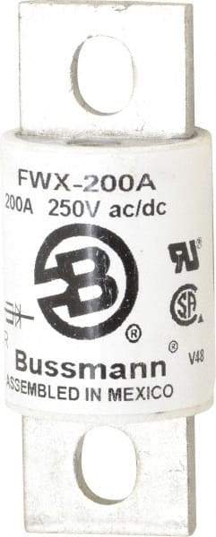 Cooper Bussmann - 250 VAC/VDC, 200 Amp, Fast-Acting Semiconductor/High Speed Fuse - Stud Mount Mount, 3-1/8" OAL, 200 (RMS), 50 at DC kA Rating, 1-7/32" Diam - Americas Industrial Supply