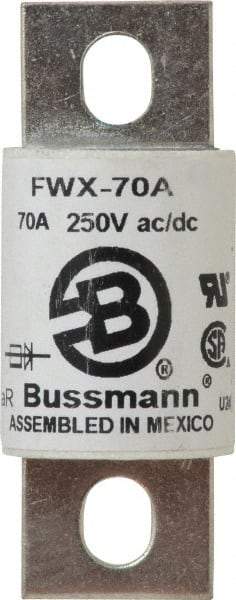 Cooper Bussmann - 250 VAC/VDC, 70 Amp, Fast-Acting Semiconductor/High Speed Fuse - Stud Mount Mount, 3.13" OAL, 200 (RMS), 50 at DC kA Rating, 1.22" Diam - Americas Industrial Supply