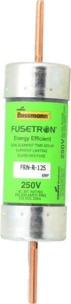 Cooper Bussmann - 125 VDC, 250 VAC, 125 Amp, Time Delay General Purpose Fuse - Bolt-on Mount, 7-1/8" OAL, 20 at DC, 200 (RMS) kA Rating, 1-9/16" Diam - Americas Industrial Supply