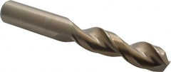Cleveland - 41/64" 135° Parabolic Flute Cobalt Screw Machine Drill Bit - Oxide/Gold Finish, Right Hand Cut, 2-7/8" Flute Length, 4-1/2" OAL, Split Point, Straight Shank - Americas Industrial Supply