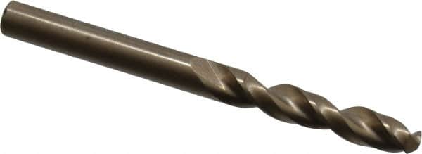 Cleveland - #6 135° Parabolic Flute Cobalt Screw Machine Drill Bit - Oxide/Gold Finish, Right Hand Cut, 1-1/4" Flute Length, 2-3/8" OAL, Split Point, Straight Shank - Americas Industrial Supply