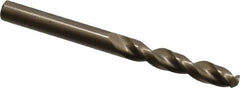 Cleveland - #6 135° Parabolic Flute Cobalt Screw Machine Drill Bit - Oxide/Gold Finish, Right Hand Cut, 1-1/4" Flute Length, 2-3/8" OAL, Split Point, Straight Shank - Americas Industrial Supply