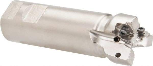 Seco - 1-1/2" Cut Diam, 0.295" Max Depth of Cut, 1-1/4" Shank Diam, 4-1/2" OAL, Indexable Square Shoulder End Mill - XNEX 0806.. Inserts, Weldon Shank, 90° Lead Angle, Through Coolant - Americas Industrial Supply