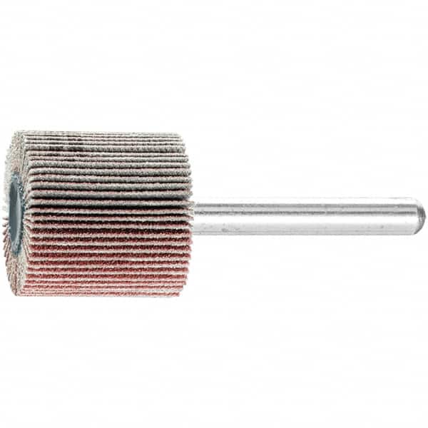 PFERD - 1" Diam x 1" Face Width, Aluminum Oxide Coated Mounted Flap Wheel - 1/4" Shank Mount, 120 Grit, 25,000 Max RPM - Americas Industrial Supply