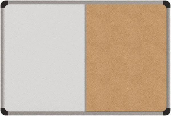 UNIVERSAL - 24" Wide x 18" High Dry Erase Combination Cork Bulletin Board - Melamine, Natural & White - Americas Industrial Supply