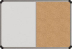 UNIVERSAL - 24" Wide x 18" High Dry Erase Combination Cork Bulletin Board - Melamine, Natural & White - Americas Industrial Supply