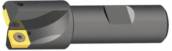 Kennametal - 1-3/8" Cut Diam, 0.47" Max Depth of Cut, 1-1/4" Shank Diam, 4.03" OAL, Indexable Square Shoulder End Mill - SPEB 422 Inserts, Cylindrical Shank, 0° Lead Angle - Americas Industrial Supply