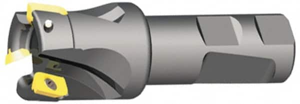 Kennametal - 2" Cut Diam, 0.404" Max Depth of Cut, 1" Shank Diam, 4.03" OAL, Indexable Square Shoulder End Mill - LFEW 252... Inserts, Cylindrical Shank, 0° Lead Angle - Americas Industrial Supply