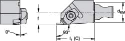 Kennametal - Insert Style NG 2R, 19.99mm Head Length, Right Hand Cut, Internal Modular Threading Cutting Unit Head - System Size KM16, 0.394" Center to Cutting Edge, Series Top Notch - Americas Industrial Supply