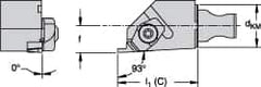 Kennametal - Insert Style NG 2R, 19.99mm Head Length, Right Hand Cut, Internal Modular Threading Cutting Unit Head - System Size KM16, 0.394" Center to Cutting Edge, Series Top Notch - Americas Industrial Supply