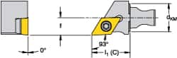 Kennametal - Left Hand Cut, Size KM16, DC.. Insert Compatiblity, External Modular Turning & Profiling Cutting Unit Head - 10mm Ctr to Cutting Edge, 20mm Head Length, Through Coolant, Series Micro Screw-On - Americas Industrial Supply