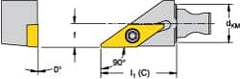 Kennametal - Left Hand Cut, Size KM16, VBMT 160408 Insert Compatiblity, External Modular Turning & Profiling Cutting Unit Head - 10mm Ctr to Cutting Edge, 30mm Head Length, Through Coolant, Series Micro Screw-On - Americas Industrial Supply