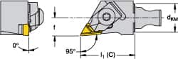 Kennametal - Right Hand Cut, Size KM16, NKL Insert Compatiblity, Modular Turning & Profiling Cutting Unit Head - 10mm Ctr to Cutting Edge, 30mm Head Length, Through Coolant, Series Micro Top Notch - Americas Industrial Supply