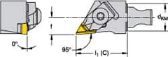 Kennametal - Right Hand Cut, Size KM16, NKL Insert Compatiblity, Modular Turning & Profiling Cutting Unit Head - 10mm Ctr to Cutting Edge, 30mm Head Length, Through Coolant, Series Micro Top Notch - Americas Industrial Supply