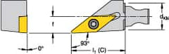 Kennametal - Left Hand Cut, Size KM16, VBMT 221 Insert Compatiblity, External Modular Turning & Profiling Cutting Unit Head - 10mm Ctr to Cutting Edge, 20mm Head Length, Through Coolant, Series Micro Screw-On - Americas Industrial Supply