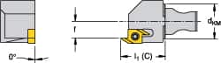 Kennametal - Right Hand Cut, Size KM12, SSP Insert Compatiblity, Modular Turning & Profiling Cutting Unit Head - 5.35mm Ctr to Cutting Edge, 15mm Head Length, Through Coolant, Series Micro Backturning - Americas Industrial Supply