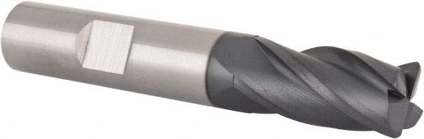 SGS - 1/2", 4 Flute, Single End, Solid Carbide, 0.045" Corner Radius End Mill - 3" OAL, 30° Helix, Right Hand Flute, 1" LOC, Right Hand Cut - Americas Industrial Supply