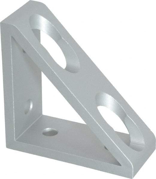 80/20 Inc. - 1.31" Wide, 3" High, Open Shelving 4 Hole Inside Corner Gusset - Aluminum, 3" Deep, Use with Series 15 & Bolt Kit 3320 - Americas Industrial Supply