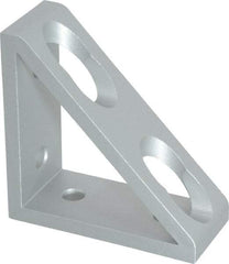 80/20 Inc. - 1.31" Wide, 3" High, Open Shelving 4 Hole Inside Corner Gusset - Aluminum, 3" Deep, Use with Series 15 & Bolt Kit 3320 - Americas Industrial Supply