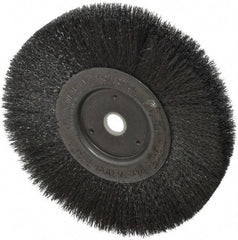 Weiler - 6" OD, 5/8" Arbor Hole, Crimped Steel Wheel Brush - 1/2" Face Width, 1-7/16" Trim Length, 0.006" Filament Diam, 6,000 RPM - Americas Industrial Supply