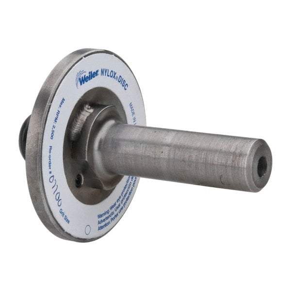 Weiler - 7/8" Arbor Hole to 3/4" Shank Diam Drive Arbor - For 3, 4 & 5" Weiler Disc Brushes, Attached Spindle, Flow Through Spindle - Americas Industrial Supply