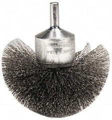 Weiler - 2-3/4" Brush Diam, Crimped, Flared End Brush - 1/4" Diam Shank, 16,000 Max RPM - Americas Industrial Supply