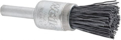 Weiler - 320 Grit, 1/2" Brush Diam, Crimped, End Brush - Extra Fine Grade, 1/4" Diam Shank, 10,000 Max RPM - Americas Industrial Supply