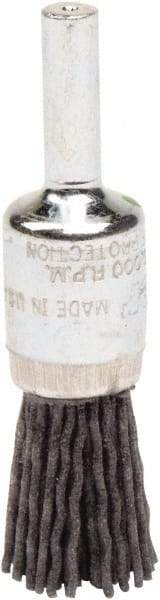 Weiler - 120 Grit, 1/2" Brush Diam, Crimped, End Brush - Fine Grade, 1/4" Diam Shank, 10,000 Max RPM - Americas Industrial Supply