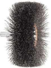 Weiler - 3" OD, 1/4" Shank Diam, Crimped Steel Wheel Brush - 1" Face Width, 15/16" Trim Length, 0.008" Filament Diam, 20,000 RPM - Americas Industrial Supply