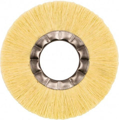 Weiler - 6" OD, 2" Arbor Hole, Natural Fiber Wheel Brush - 5/8" Face Width, 1-1/2" Trim Length, 6,000 RPM - Americas Industrial Supply