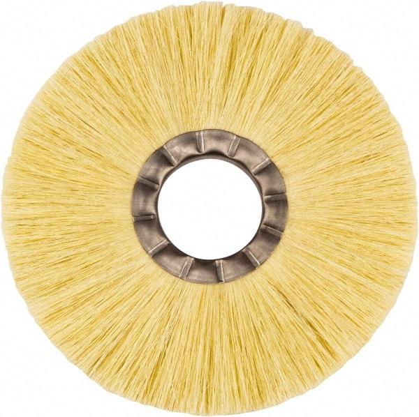 Weiler - 8" OD, 2" Arbor Hole, Natural Fiber Wheel Brush - 5/8" Face Width, 2-1/2" Trim Length, 5,000 RPM - Americas Industrial Supply