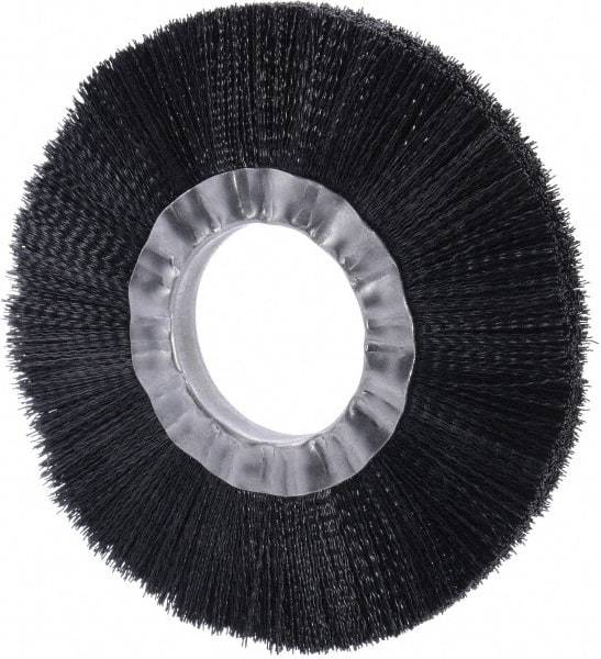 Weiler - 6" OD, 2" Arbor Hole, Nylon Wheel Brush - 3/4" Face Width, 1-1/2" Trim Length, 0.016" Filament Diam, 6,000 RPM - Americas Industrial Supply