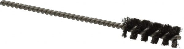 Weiler - 1" Long x 3/8" Diam Steel Tube Brush - Single Spiral, 3-1/2" OAL, 0.004" Wire Diam, 1/8" Shank Diam - Americas Industrial Supply