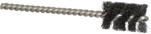 Weiler - 5/8" Diam Helical Steel Tube Brush - 0.005" Filament Diam, 1" Brush Length, 3-1/2" OAL, 3/16" Diam Stainless Steel Shank - Americas Industrial Supply