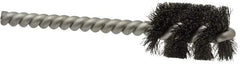 Weiler - 3/4" Diam Helical Steel Tube Brush - 0.006" Filament Diam, 1" Brush Length, 3-1/2" OAL, 7/32" Diam Stainless Steel Shank - Americas Industrial Supply
